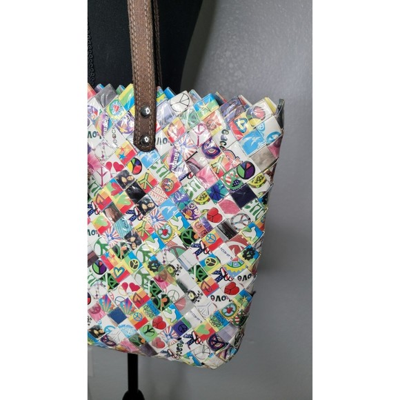 Nahui Ollin Candy Wrapper Peace Sign Love Doves Hippy‎ Retro Unique Purse READ - Picture 3 of 16